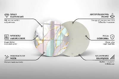 Grabkerzen Unterlage rund Pastellfarbener Marmor