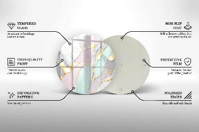 Grabkerzen Unterlage rund Pastellfarbener Marmor