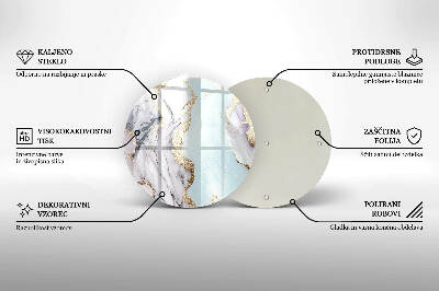 Unterlage für Kerzen rund Pastell-Marmor