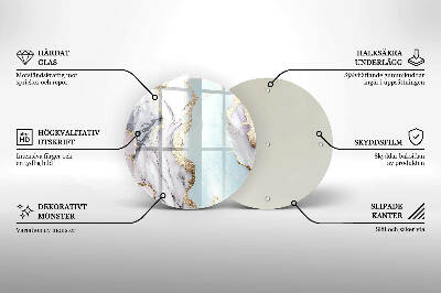 Unterlage für Kerzen rund Pastell-Marmor