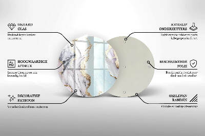Unterlage für Kerzen rund Pastell-Marmor