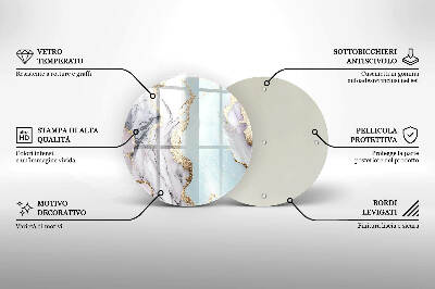 Unterlage für Kerzen rund Pastell-Marmor