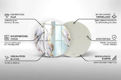 Unterlage für Kerzen rund Pastell-Marmor