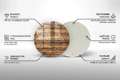 Unterlage für Kerzen rund Holztextur-Platten