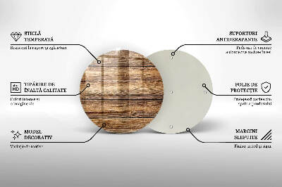 Unterlage für Kerzen rund Holztextur-Platten