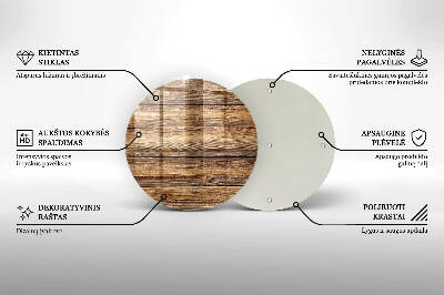 Unterlage für Kerzen rund Holztextur-Platten