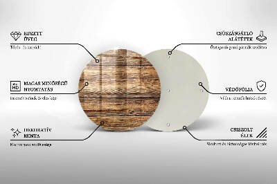 Unterlage für Kerzen rund Holztextur-Platten