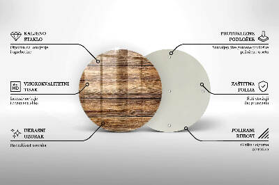 Unterlage für Kerzen rund Holztextur-Platten