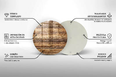 Unterlage für Kerzen rund Holztextur-Platten