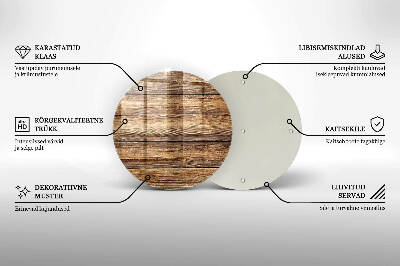 Unterlage für Kerzen rund Holztextur-Platten