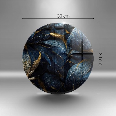 Unterlage für Kerzen rund Ornamentale Blätter mit Gold
