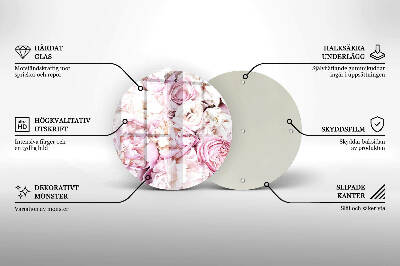 Unterlage für Kerzen rund Blumenstrauß aus Pfingstrosen