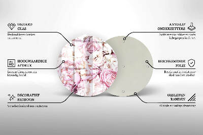 Unterlage für Kerzen rund Blumenstrauß aus Pfingstrosen