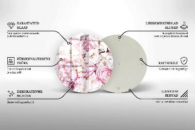 Unterlage für Kerzen rund Blumenstrauß aus Pfingstrosen