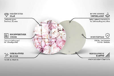 Unterlage für Kerzen rund Blumenstrauß aus Pfingstrosen