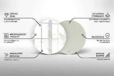 Unterlage für Kerzen rund Eleganter Marmorstein