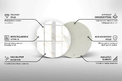 Unterlage für Kerzen rund Eleganter Marmorstein