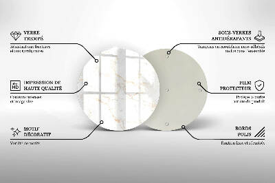 Unterlage für Kerzen rund Eleganter Marmorstein