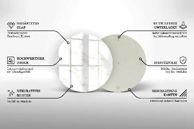 Unterlage für Kerzen rund Eleganter Marmorstein