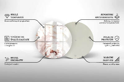 Unterlage für Kerzen rund Pastellfarbene Pfingstrosen