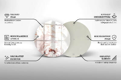 Unterlage für Kerzen rund Pastellfarbene Pfingstrosen