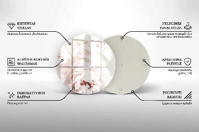 Unterlage für Kerzen rund Pastellfarbene Pfingstrosen