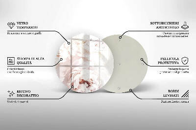 Unterlage für Kerzen rund Pastellfarbene Pfingstrosen