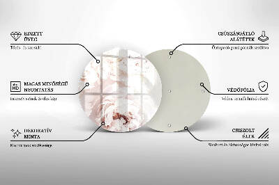 Unterlage für Kerzen rund Pastellfarbene Pfingstrosen