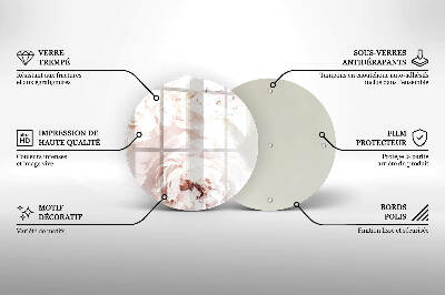 Unterlage für Kerzen rund Pastellfarbene Pfingstrosen