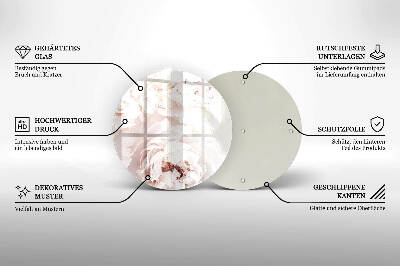 Unterlage für Kerzen rund Pastellfarbene Pfingstrosen