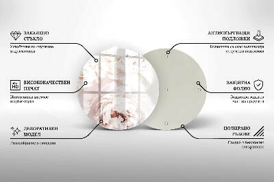 Unterlage für Kerzen rund Pastellfarbene Pfingstrosen