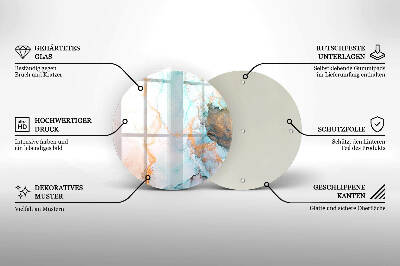 Unterlage für Kerzen rund Marmor abstrakt