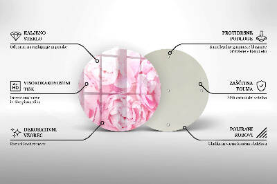 Unterlage für Kerzen rund Zarte Pfingstrosen