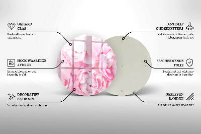 Unterlage für Kerzen rund Zarte Pfingstrosen