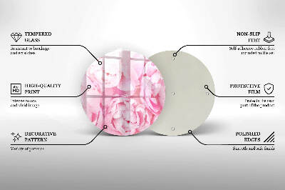 Unterlage für Kerzen rund Zarte Pfingstrosen