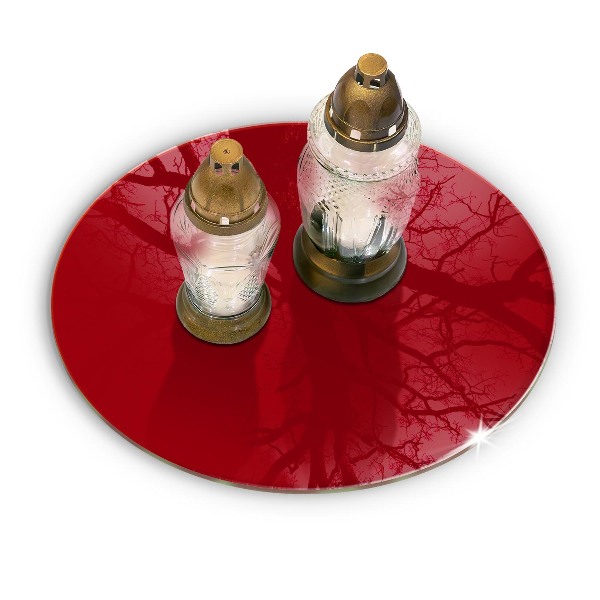 Unterlage für Kerzen rund Farbe Rot