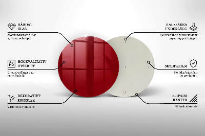 Unterlage für Kerzen rund Farbe Rot