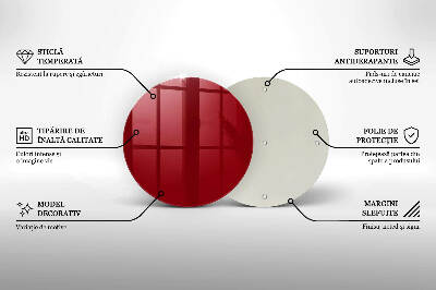 Unterlage für Kerzen rund Farbe Rot