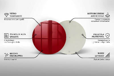 Unterlage für Kerzen rund Farbe Rot