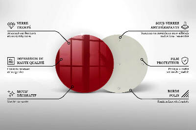 Unterlage für Kerzen rund Farbe Rot