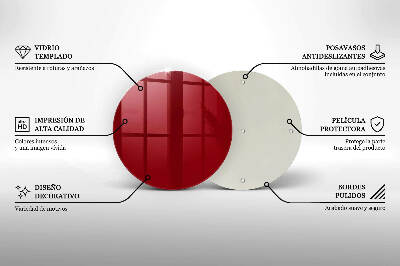 Unterlage für Kerzen rund Farbe Rot