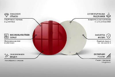Unterlage für Kerzen rund Farbe Rot