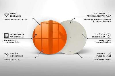 Unterlage für Kerzen rund Farbe orange