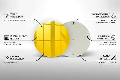 Unterlage für Kerzen rund Farbe gelb