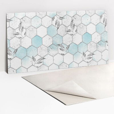 Wandverkleidung modern Sechsecke und Blätter