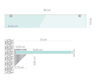 Glasablage für Bad transparent