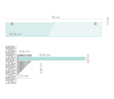 Glasablage für Bad transparent