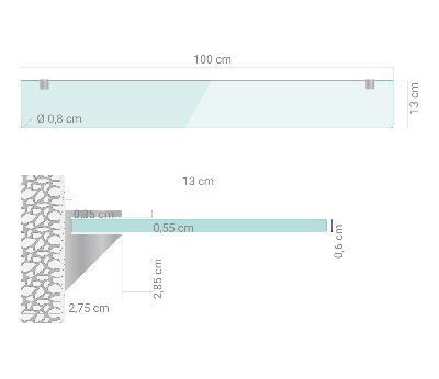 Glasablage für Bad transparent