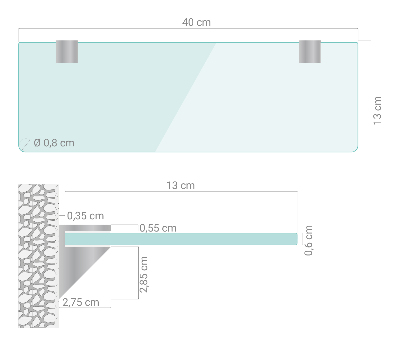 Glasablage für Bad transparent