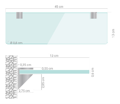 Glasablage für Bad transparent